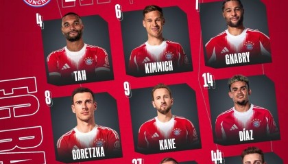 拜仁客战奥格斯堡：凯恩、迪亚斯首发，斯塔尼希奇出战